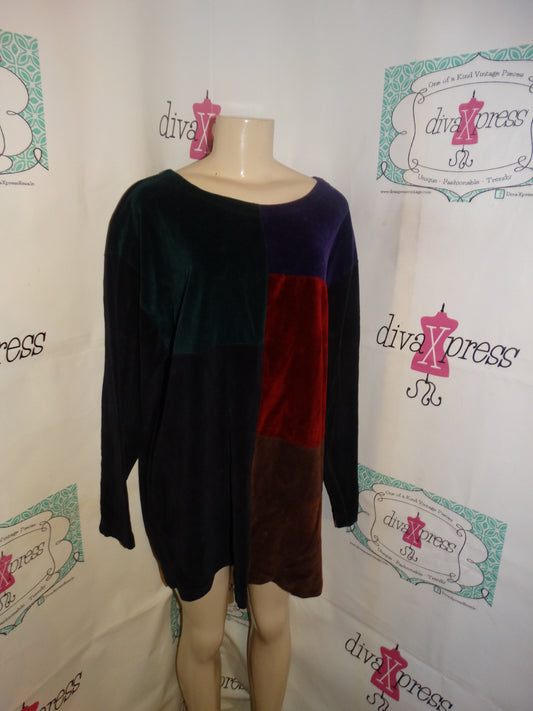 Vintage Jason Maxwell black Colorful Top Size 2x
