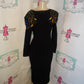 Vintage ST AL Black Beaded Dress Size M