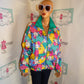 Vintage Tray And Carl Colorful Bomber Jacket Size L