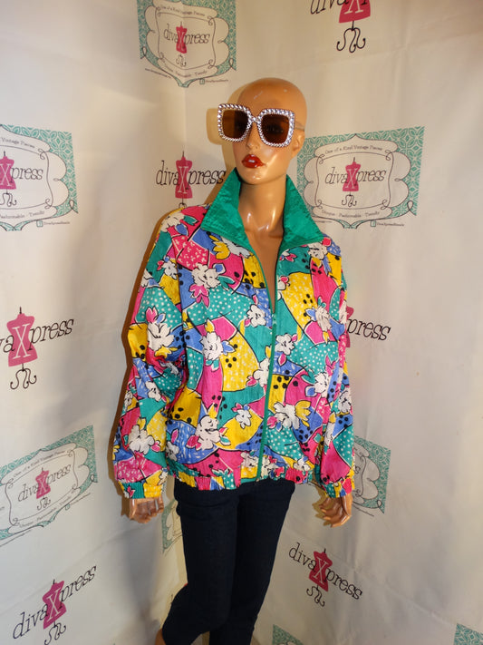 Vintage Tray And Carl Colorful Bomber Jacket Size L