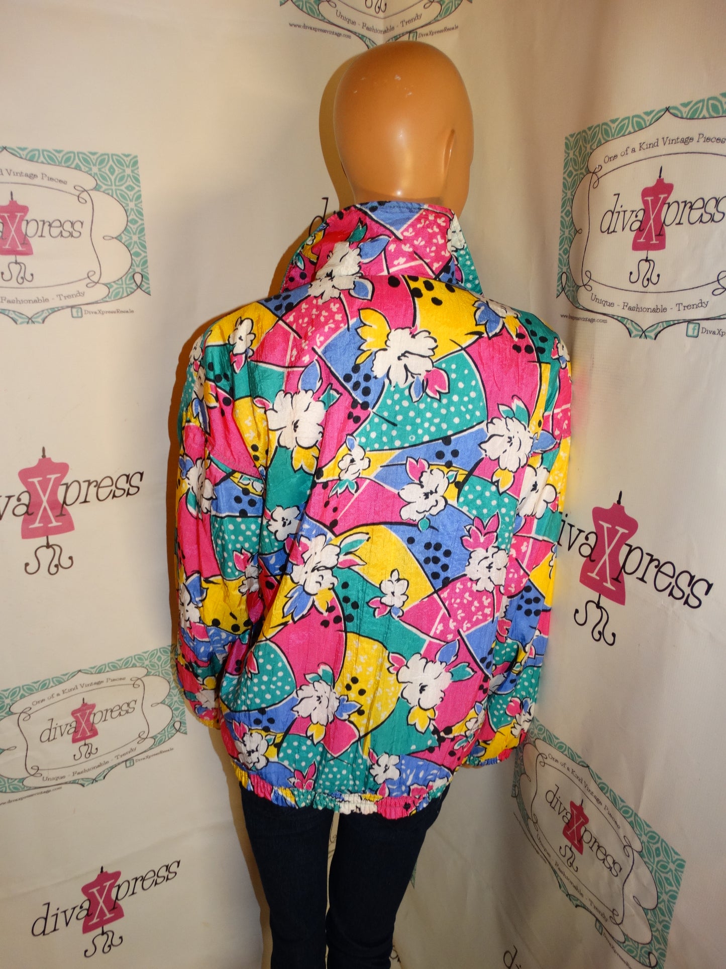Vintage Tray And Carl Colorful Bomber Jacket Size L