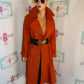 Vintage Rust Long Trench Coat Size M