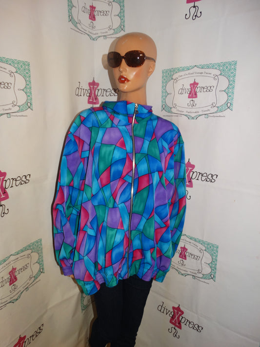 Vintage Teddi Colorful Bomber Jacket Size 2x