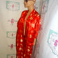 Vintage Red/Gold Asian Kimono/Duster Size L-XL