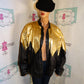 Vintage Leather 9000 Black/Gold Leather Jacket Size 1x