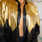 Vintage Leather 9000 Black/Gold Leather Jacket Size 1x