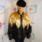 Vintage Leather 9000 Black/Gold Leather Jacket Size 1x