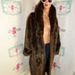 Vintage Monterey Fashions Brown Faux Fur Long Coat Size XL