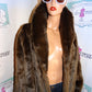 Vintage Monterey Fashions Brown Faux Fur Long Coat Size XL