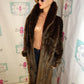 Vintage Monterey Fashions Brown Faux Fur Long Coat Size XL