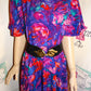 Vintage Purple/Pink Colorful Dress (Belt/Accessories Not Included) Size M