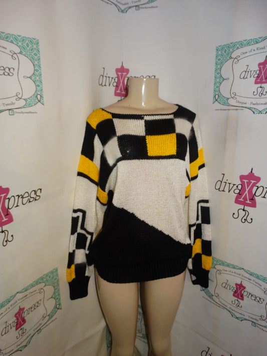 Vintage Nannell Yellow/Black/White Sweater Size L-XL