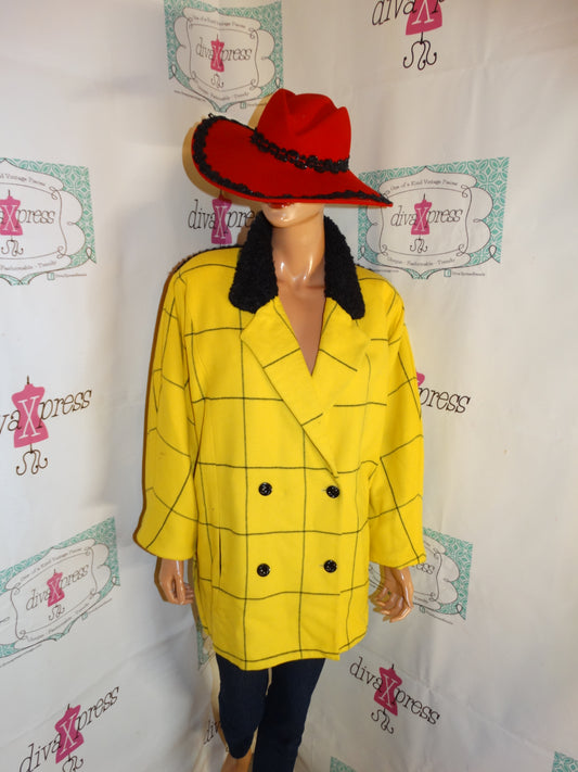 Vintage Janie Lust Yellow/Black Jacket Size 2x