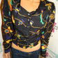 Vintage Moda In Black Chain Top Size S