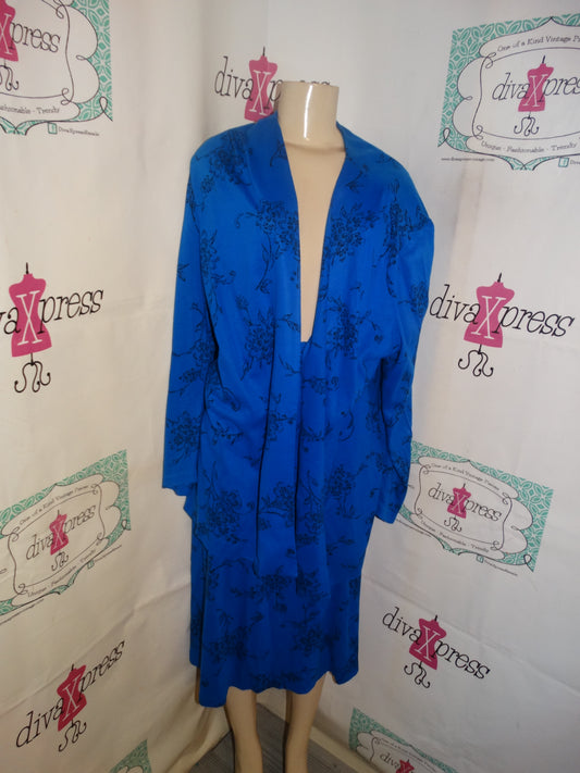 Vintage Nikki Blue/Blue Two Piece Skirt Set Size 1x