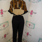 Vintage John Roberts Black /Brown Tan Jumper Size M