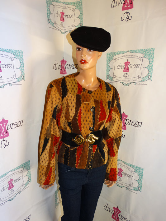 Vintage Paillion Brown/Burgundy Suede Jacket Size XL