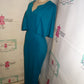 Vintage Teal Draped BodyCon Dress Size XL