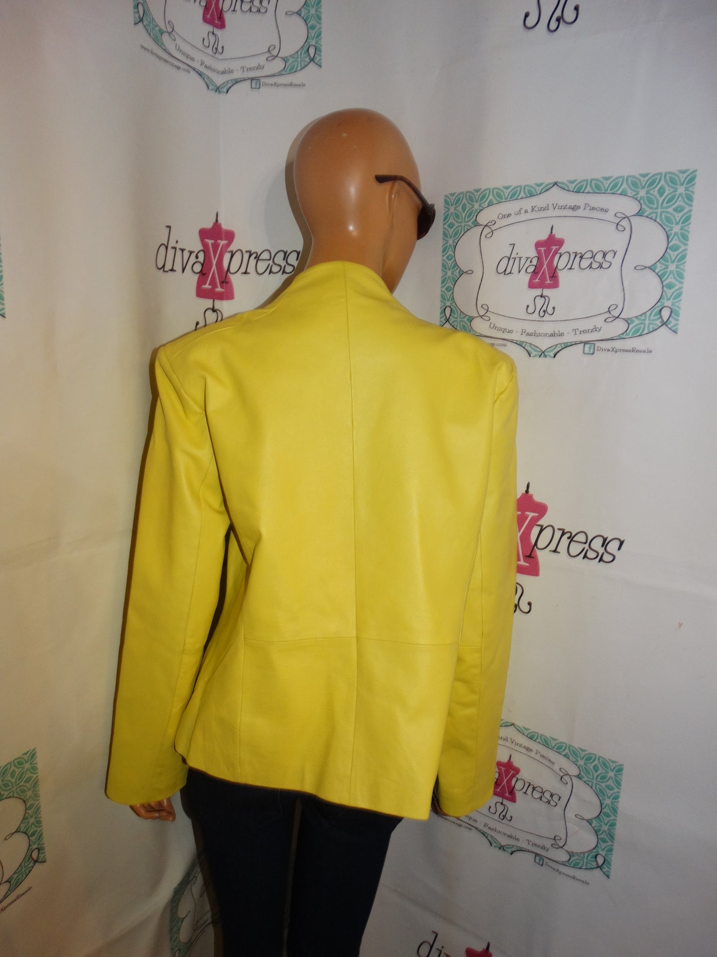 Vintage Russell Kemp Yellow Leather Jacket Size L