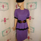 Vintage Purple/Black Peplum Dress Size M