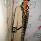 Vintage NAtive Jackets Cream/Black/Red Long Wool Coat Size XL