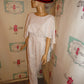 White  Long Drape Romper Size M
