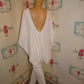 White  Long Drape Romper Size M