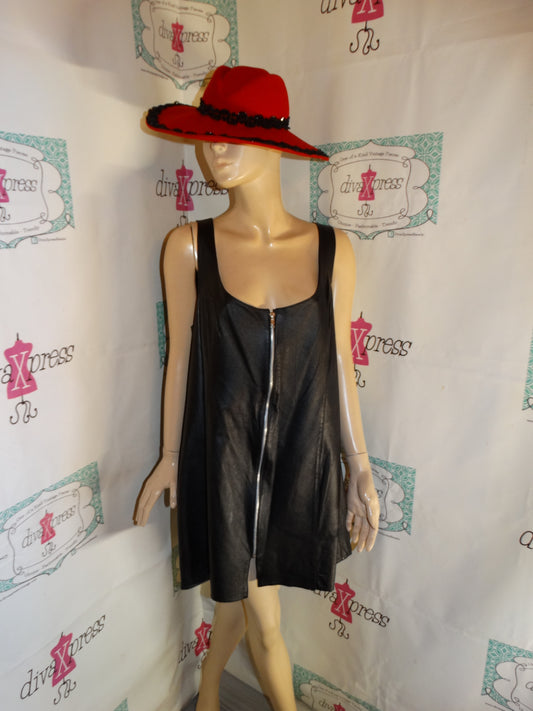 Vintage Leather Zip Dress Size 1x