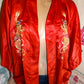 Vintage Pearls Red Dragon Silk Kimono Size 1x
