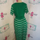 Vintage Talbots Green/White Stripe Skirt Set Size L