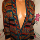 Vintage Zeppelin Green/Tan Colorful Cardigan Sweater Size 1x