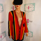 Vintage Marie Christina Red/Yellow Stripe Cardigan Sweater Size 3x