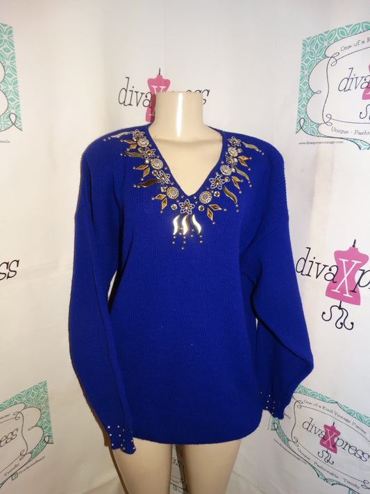 Vintage Purple Beaded Sweater Size 1x