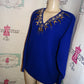 Vintage Purple Beaded Sweater Size 1x