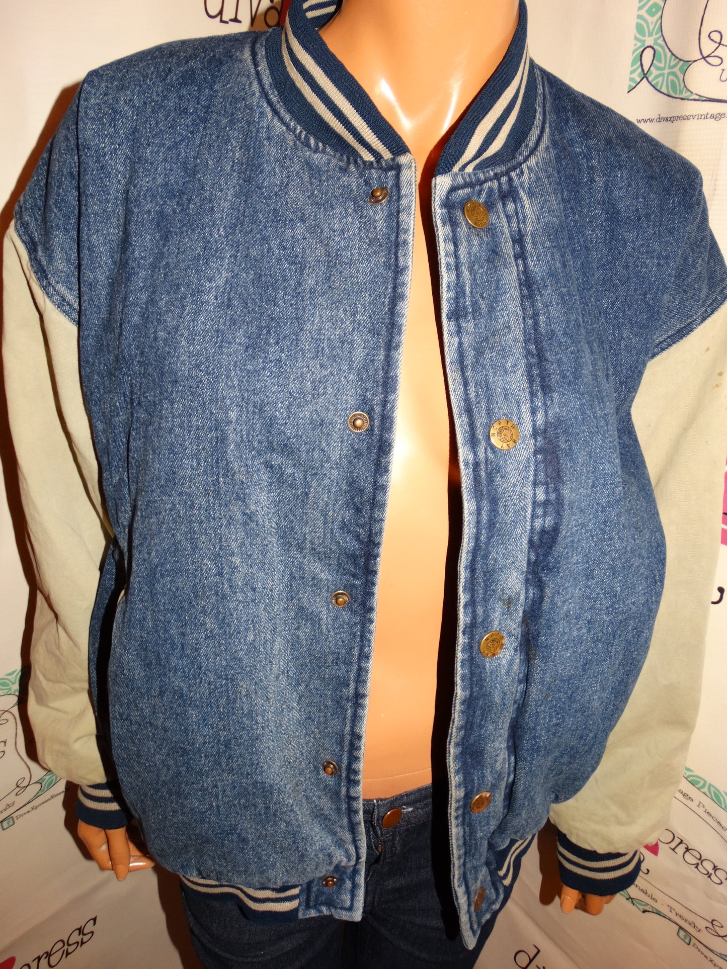 Vintage North Bay Blue Jean Jacket Size XL