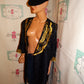 Vintage Rina Black/Gold Throw Size 1x