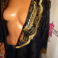 Vintage Rina Black/Gold Throw Size 1x