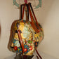 Vintage Tan Colorful Leather Handle Speedy Style Purse Size M