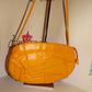 Vintage Yellow Leather/Snake Skin Clutch  Size S