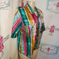 Vintage Notations White Colorful Blouse Size M