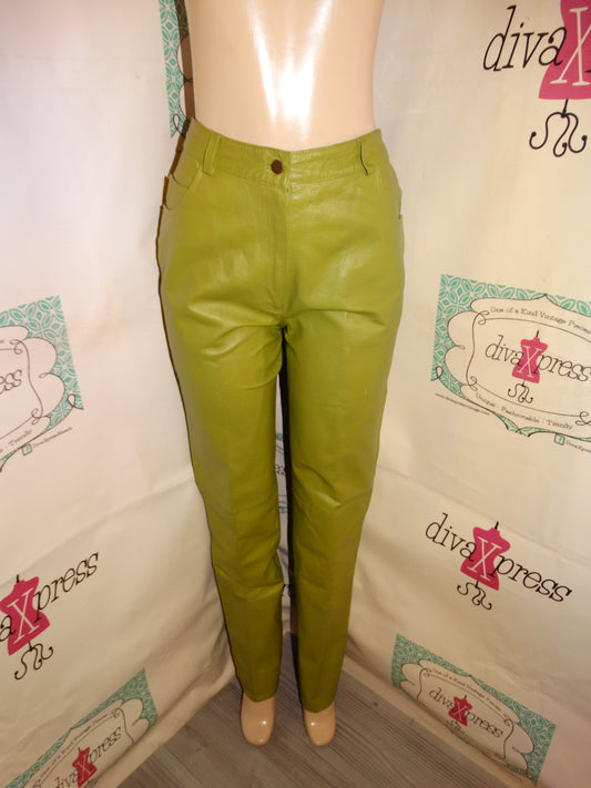 Vintage Metro Green Leather Pants Size S