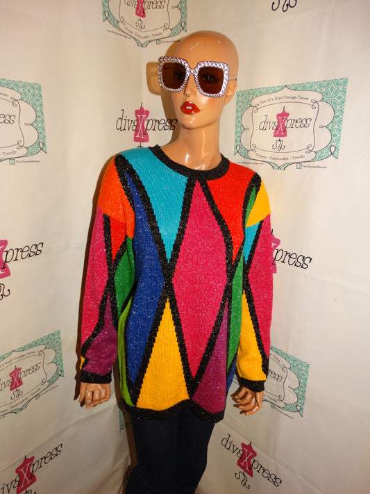 Vintage Rafaella Colorful Sweater Size L