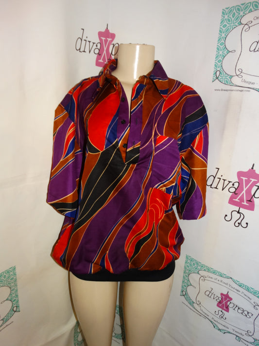 Vintage Irvine PArk Colorful Blouse Size XL