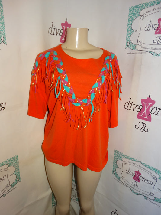 Vintage Zodiac Orange Shingle Top Size XL
