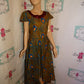 Vintage yellow/Burgundy  African Style Dress Size L