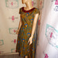 Vintage yellow/Burgundy  African Style Dress Size L
