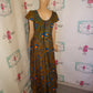 Vintage yellow/Burgundy  African Style Dress Size L