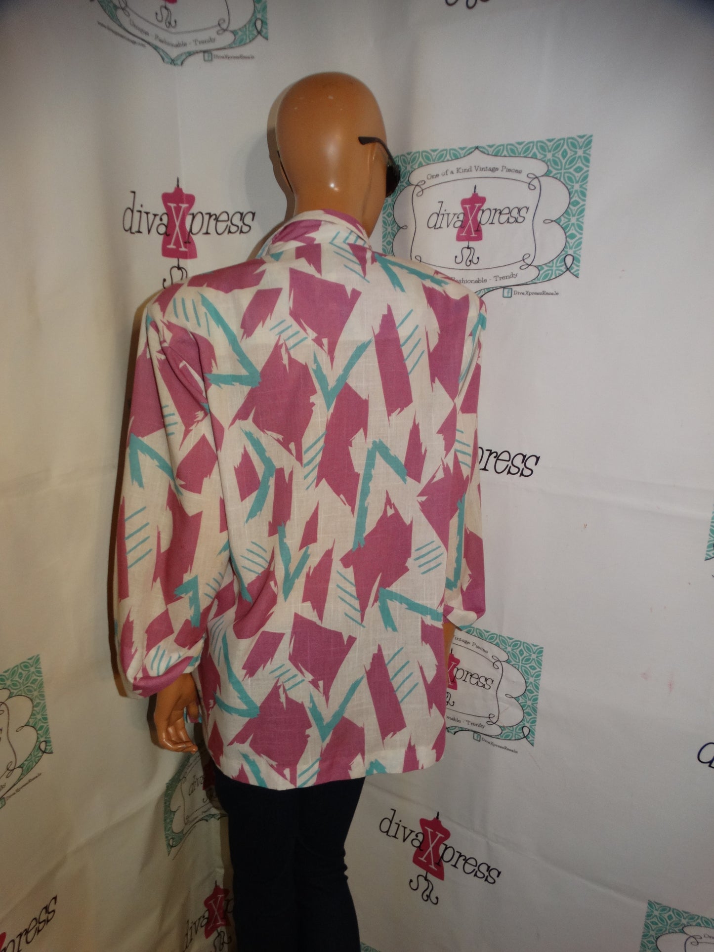 Vintage Jo Hardin White Pink/Green Blazer Size 1x