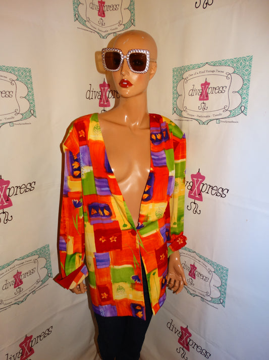 Vintage Maggie Sweet Pink Colorful Blazer Size 2x