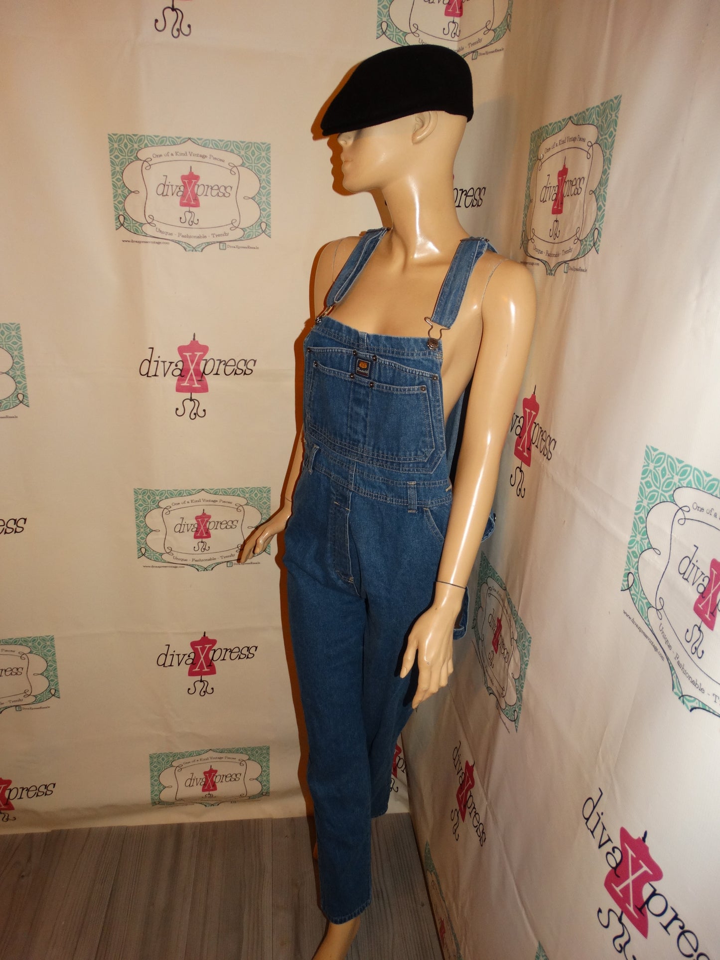 Vintage Route 66 Blue Jean Overalls Size M